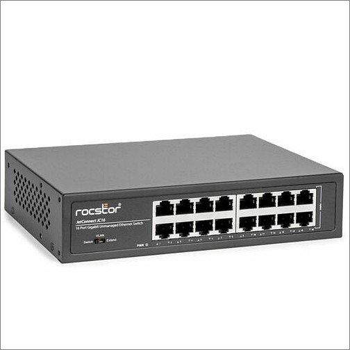 Rocstor Y10S003-B1 Switches & Bridges Rocstor Jetconnect Jc16 Unmanaged 16-port Gigabit Switch - 16 Ports - Gigabit Ethernet - 10/100/1000 Y10s003b1 810136920147