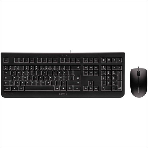 Cherry JD-0800ES-2 Keyboard & Mouse Combos Cherry Dc 2000 Keyboard And Mouse - Usb Cable - Spanish - Black - Usb Cable - Optical - 1200 Dpi - Scr Jd0800es2 840183603953