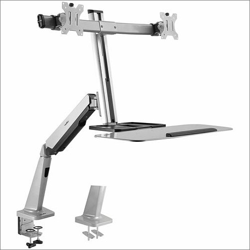 Rocstor Y10N029-S1 Mounting Kits Rocstor Ergocenter Desk Mount For Monitor, Mouse, Keyboard - Silver - Taa Compliant - Height Adjusta Y10n029s1 810136920499