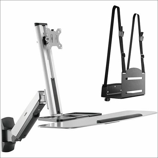 Rocstor Y10N028-S1 Mounting Kits Rocstor Wall Mount For Monitor, Handheld Scanner, Display - Silver - Height Adjustable - 1 Display(s Y10n028s1 810136920482
