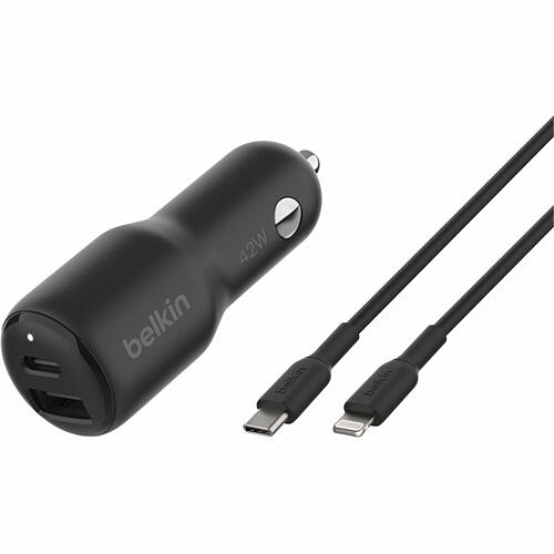Belkin CCB005BT1MBK-B5 Power Adapters Belkin Auto Adapter - 42 W - 3.28 Ft Cable - 12 V Dc Input (ccb005bt1mbk-b5) Ccb005bt1mbkb5 745883867905