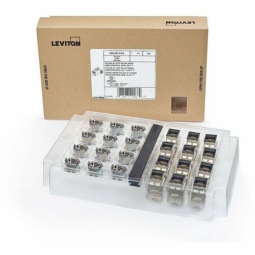 Leviton 6ASJK-CE6 Cable Ends/Connectors Atlas-x1 Quickport Network Connector - 12 Pack - 1 X Rj-45 Network - Female - Black (6asjk-ce6) 6asjkce6 078477902684