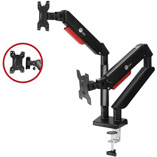 Siig CE-MT3Y11-S1 Mounting Kits Siig Dual Monitor Gas Spring Arm Desk Mount - 13" To 32" - Max Load 22 Lbs - Vesa 75/100mm - Siig Du Cemt3y11s1 662774046334