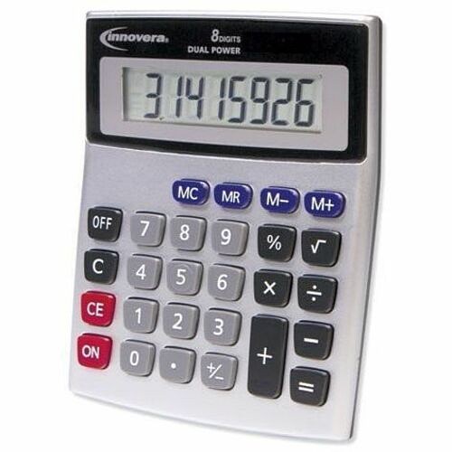 Innovera 15927 Calculators Innovera Simple Calculator - Easy-to-read Display, Decimal Point Selector Switch, Angled Display, 4- IVR15927 50686024159259