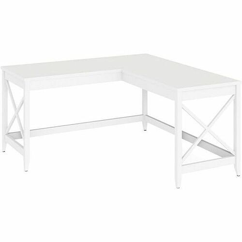 Alera WSF5959WT Tables & Desks Workspace L-shaped Farmhouse Desk, 58.27" X 58.27" X 29.53" , White ALEWSF5959WT 