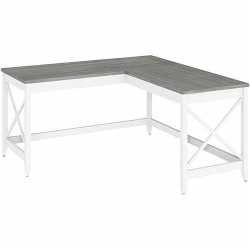 Alera WSF5959GY Tables & Desks L-shaped Farmhouse Desk, 58.27" X 58.27" X 29.53" , Gray/white ALEWSF5959GY 