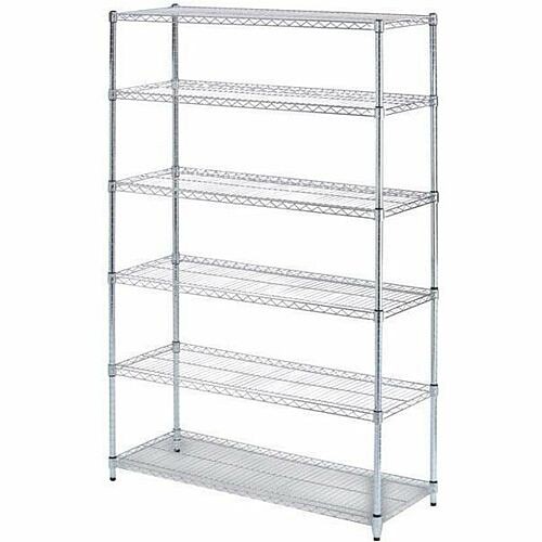 Alera SW664818SR Racks & Organizers Alera Nsf Certified 6-shelf Wire Shelving Kit, 48w X 18d X 72h, Silver - 6 Shelf(ves) - 72" Height X ALESW664818SR 