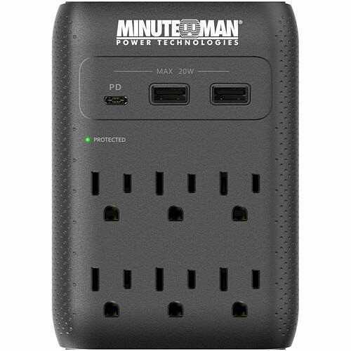 Minuteman MMS-WAL6U3 Surge Protectors Minuteman Mms-wal6u3 6-outlets Surge Suppressor/protector - Computer, Desktop Computer, Printer, Not Mmswal6u3 784755157188
