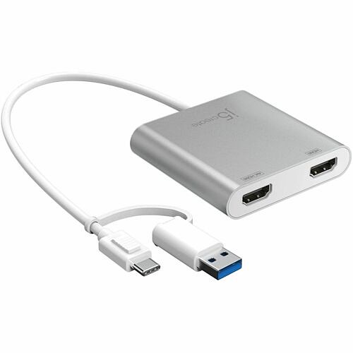 J5create JCA365 Connector Adapters J5create Usb-c To Dual Hdmi Multi-monitor Adapter - 1 X Usb 3.1 Type C - Male - 2 X Hdmi 2.1 Digital 
