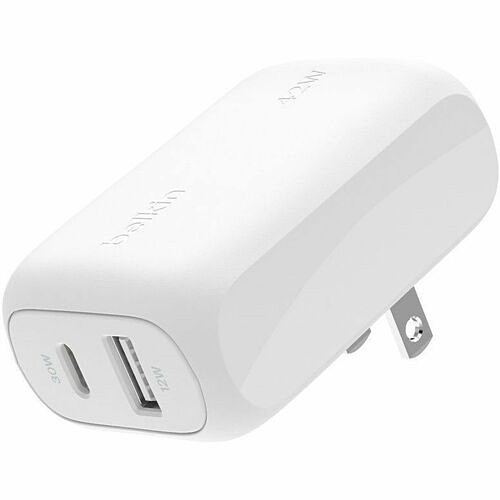 Belkin WCB009DQWH Power Adapters Belkin Boostcharge Dual Wall Charger 42w - 42 W - 3 Ft Cable - 120 V Ac, 230 V Ac Input - 5 V Dc, 9  745883867967