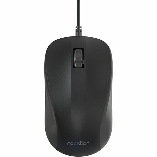 Rocstor Y10P021-B1 Pointing Devices (Mice) Rocstor Premium M11 Usb Wired Contoured Optical Mouse - 1200 Dpi - Optical - Cable - Black - Usb - 1 Y10p021b1 810136920604