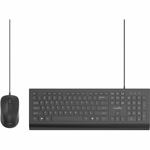 Rocstor Y10P024-B1 Keyboard & Mouse Combos Rocstor Premium Ck1 Wired Usb Keyboard Mouse Combo Set - Usb Type A Cable Keyboard - 104 Key - Engli Y10p024b1 810136920635