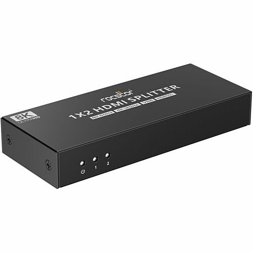 Rocstor Y10G011-B1 Signal Splitters/Amplifiers Rocstor Truereach Splitter 8k Ultra Hd 1x2 Hdmi - 7680 X 4320 - Video Game Console, Home Entertainme Y10g011b1 810136921199
