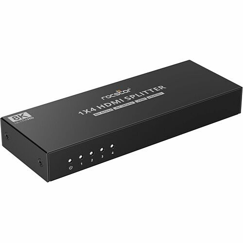 Rocstor Y10G012-B1 Signal Splitters/Amplifiers Rocstor Truereach Splitter 8k Ultra Hd 1x4 Hdmi - 7680 X 4320 - Home Theater, Medical Display, Home  Y10g012b1 810136921205
