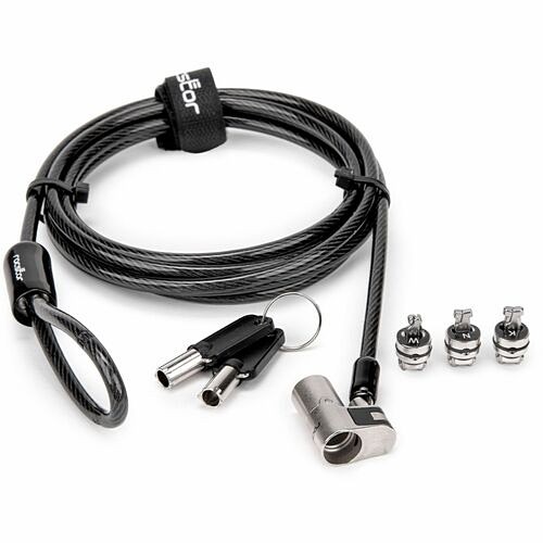 Rocstor Y1RB029-B1 Cable Locks Rocstor Cable Lock - Keyed Lock - Plastic, Carbon Steel, Zinc Alloy - 6.60 Ft - For Notebook, Deskto Y1rb029b1 810136921847