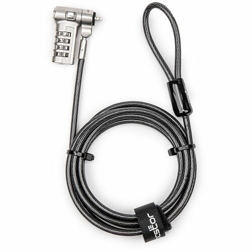 Rocstor Y1RB033-B1 Cable Locks Rocstor Universal Switchable Built-in 3-in-1 Combination Security Laptop Lock - Resettable - 4-digit Y1rb033b1 810136921892