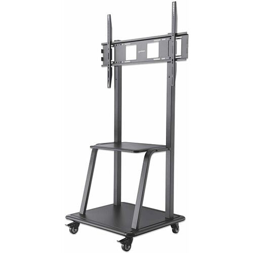 Manhattan 461665 Carts & Dollies Manhattan Ultra Heavy-duty Height-adjustable Tv Cart - 330.69 Lb Capacity - 4 Casters - Black - 37"  766623461665