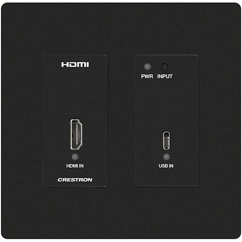 Crestron 6511916 Video Consoles/Extenders Dm Lite 4k60 4:4:4 Transmitter And 2x1 Auto-switcher For Hdmi And Usb-c Displayport Signal Extension Over Catx Cable, Wall Plate, Black 