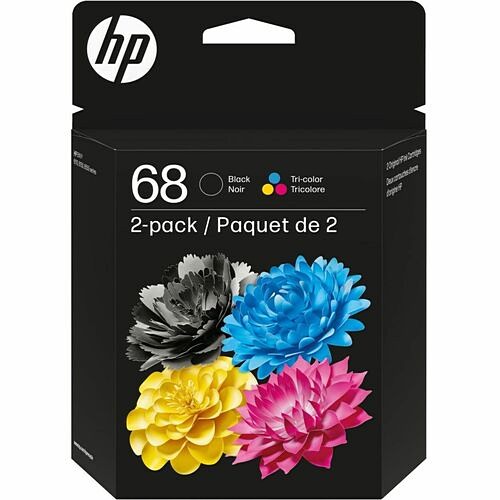 Hp 6L6S2TN Toners & Ink Cartridges Hp 68 Original Standard Yield Inkjet Ink Cartridge - Black, Tri-color, Cyan, Magenta, Yellow - 2 Pac 196786390098