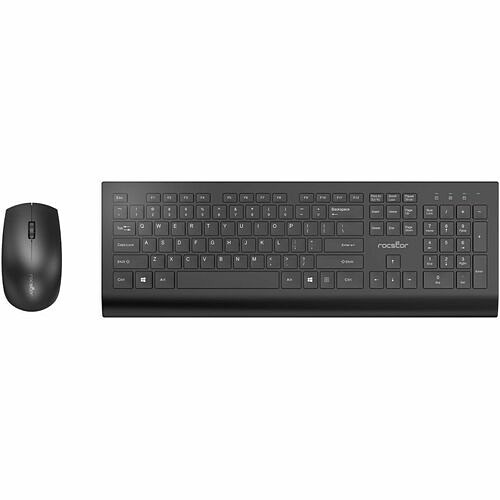 Rocstor Y10P037-B1 Keyboard & Mouse Combos Rocstor Premium Combo Keyboard And Mouse - Wireless Rf 2.40 Ghz Keyboard - Black - Wireless Rf Mouse - Y10p037b1 810136922448