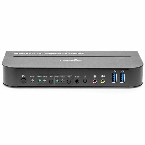Rocstor Y10A329-B1 KVM Switchboxes Rocstor Solidkvm Sk06 4k Hdmi And Usb 3.0 2×1 Kvm Switch - 2 Computer(s) - 1 Local User(s) - 4k - 40 Y10a329b1 810136921014