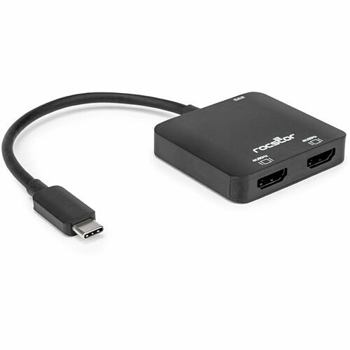 Rocstor Y10A324-B1 Connector Adapters Rocstor Premium Usb-c To Dual Hdmi 4k@60hz, 1x Usb-c 100w Power Delivery Pd - 1 Pack - 1 X Usb Type  Y10a324b1 810136920963