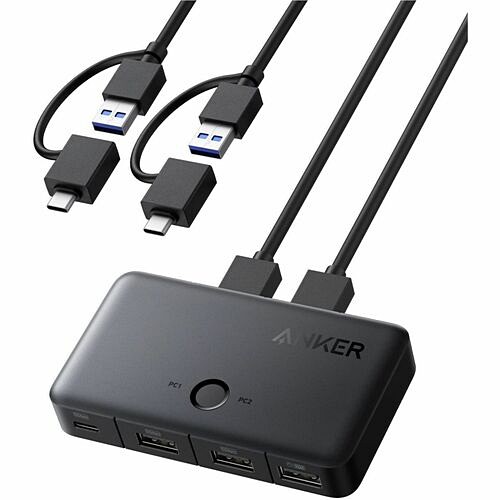 Anker A83K30A1 KVM Switchboxes Anker Usb 3.0 Switch (5gbps, For Desktop And Laptop) - 8 X Usb - Usb 2.0 - Desktop (a83k30a1) 194644189778