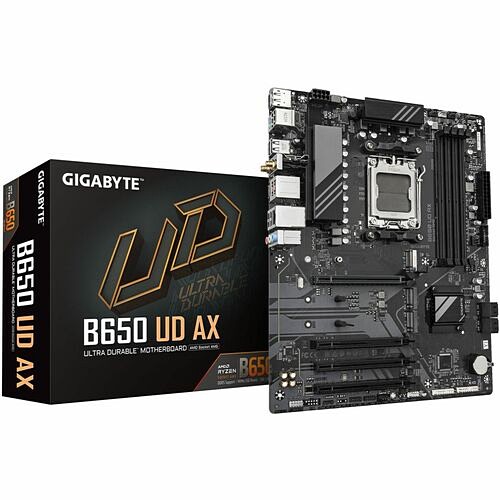 Gigabyte B650 UD AX Motherboards Gigabyte Ultra Durable B650 Ud Ax Gaming Desktop Motherboard - Amd B650 Chipset - Socket Am5 - Atx - B650udax 889523044278