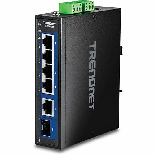 Trendnet TI-G50611 Switches & Bridges Trendnet 6-port Industrial 2.5g Din-rail Switch With 1 X 10g Port - 6 Ports - 2.5 Gigabit Ethernet,  Tig50611 710931162899