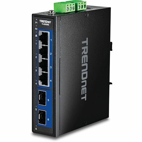 Trendnet TI-G5062 Switches & Bridges Trendnet 6-port Hardened Industrial Multi-gig Din-rail Switch, Ti-g5062, 4 X 2.5g Ports, 2 X 10g Sfp Tig5062 710931162882