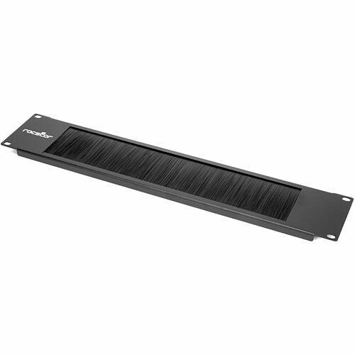 Rocstor Y10E088-B1 Cable Management Rocstor Cable Protection - Brush Panel - Black - 2u Rack Height - Cold Rolled Steel, Nylon (y10e088- Y10e088b1 810136921922