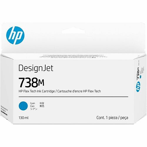 Hp A24VMA Toners & Ink Cartridges Hp 738m Original Inkjet Ink Cartridge - Cyan - 1 Pack - 130 Ml (a24vma) 198122920495