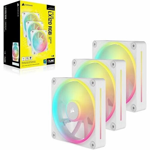 Corsair CO-9051030-WW Processor/Case Fans Corsair Icue Link Lx120 Rgb 120mm Pwm Fans Starter Kit - White - 3 X Fan(s) - 69.90 Cfm Maximum Airf Co9051030ww 840006682936