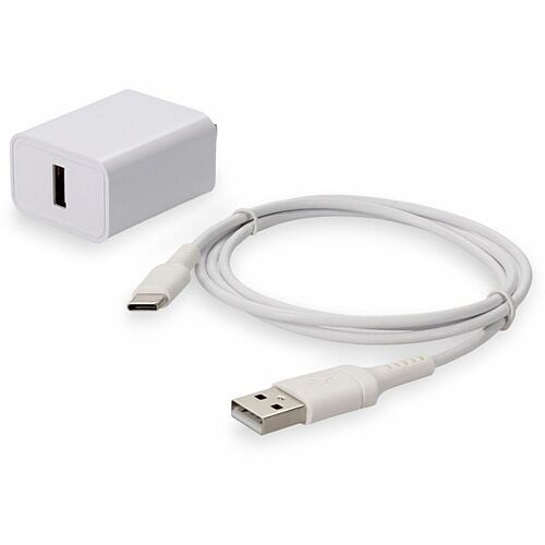 Addon USAC2USBC5V18A1MW Cables Addon Wall Charger 1x Usb-a 5v 1.8a With 1x 3ft Usb-a Male To Usb-c 2.0 Cable White - Usb Data Trans 195285881182