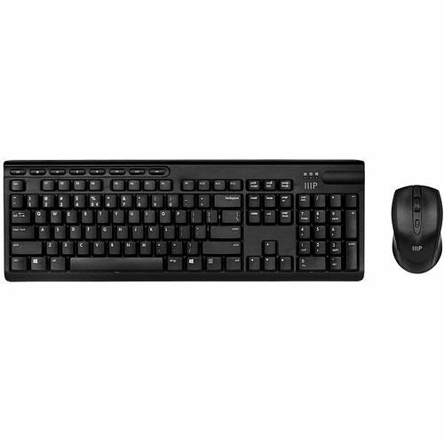 Monoprice 44521 Keyboard & Mouse Combos Monoprice Keyboard And Mouse - Usb Membrane Wireless Rf 2.40 Ghz Keyboard - 104 Key - Usb Wireless Rf  889028189887