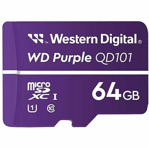 Sandisk WDD064G1P0C-85AEL0 Memory Cards Wd Purple 64 Gb Class 10/uhs-i (u1) Microsdxc - 3 Year Warranty (wdd064g1p0c-85ael0) Wdd064g1p0c85ael0 718037874975