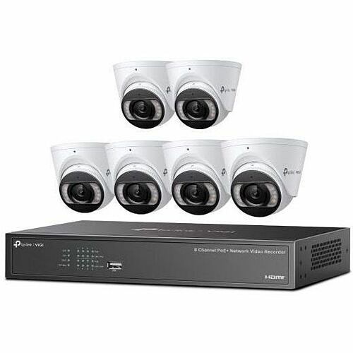 Tp Link VIGI NK8MP-T6425-2T Surveillance Systems Tp-link Vigi 4mp Full-color Turret Ipc And 8 Channel Poe+ Nvr Kit - 2 Tb Hdd - Camera, Network Video R Vigink8mpt64252t 810142820097