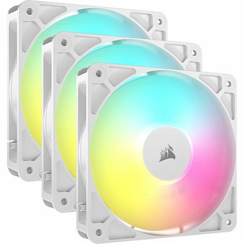 Corsair CO-9050185-WW Processor/Case Fans Corsair Rs120 Argb 120mm Pwm Fans - Triple Pack - White - 4.72" Maximum Fan Diameter - 3 X Fan(s) -  Co9050185ww 840006684176