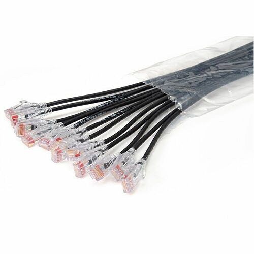 C2g EZFPR6A03Q24-00 Cables Ortronics Ez Patch Flat Pack Reduced Diameter Cat6a 3ft, 24 Pack, Black - 3 Ft Category 6a Network C Ezfpr6a03q2400 662875008613
