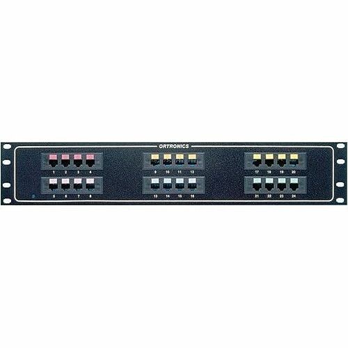 C2g 808004920 Patch Panels Ortronics Mod 6/telco Panel - 24-port Quad / 3 - 4 / M50 - 24 Port(s) - 2u High - Black - Rack-mount 662875164456