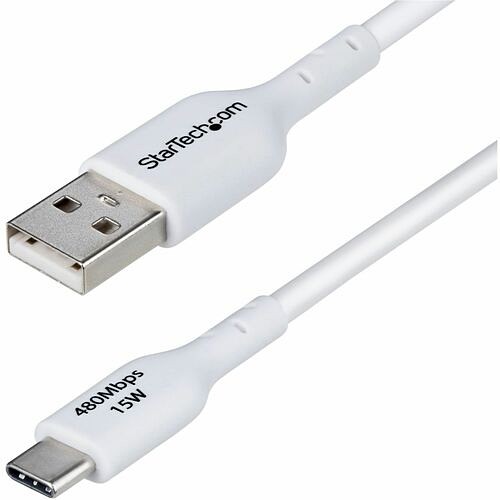 Startech USB2AC6FWHE Cables Startech.com 6ft (1.8m) Usb-a To Usb-c Charging Cable, Charge And Sync, 3a, Usb 2.0, Tpe Jacket - Whit 065030911825