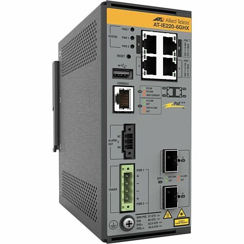 Wisenet AT-IE220-6GHX-K90 Switches & Bridges Hanwha Techwin Ethernet Switch - 4 Ports - Gigabit Ethernet, 10 Gigabit Ethernet - 1000base-t, 10gba Atie2206ghxk90 