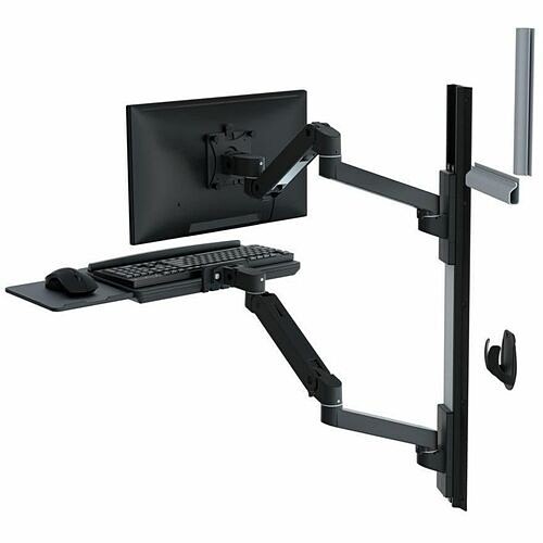 Ergotron 45-696-292 Mounting Kits Ergotron Wall Mount For Keyboard, Monitor - Black - Height Adjustable - 34" Screen Support - 22 Lb L 45696292 698833092158