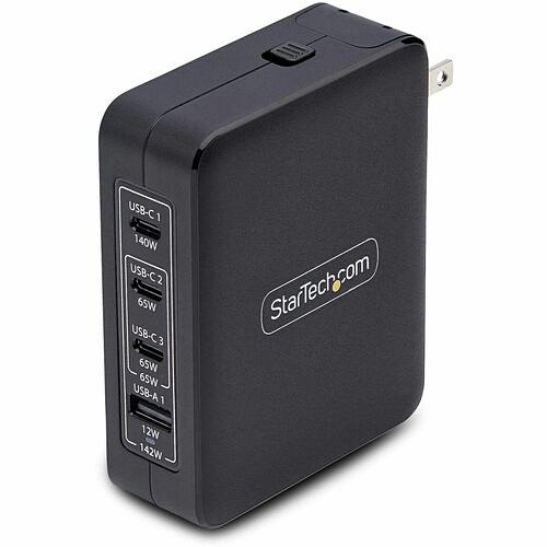Startech 3114GCU-WALL-CHARGER Power Adapters Startech.com 140w Usb-c Wall Charger, 3x Usb-c/1x Usb-a, Pd 3.1 International Gan Power Adapter For  3114gcuwallcharger 065030911696