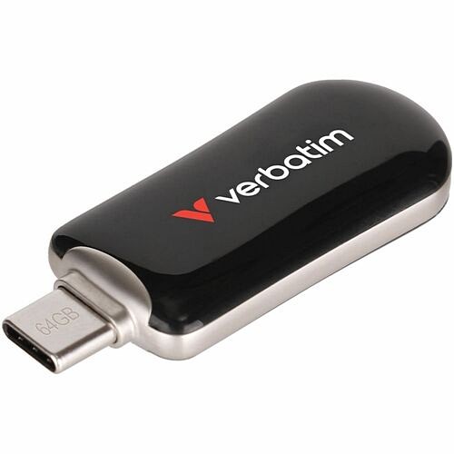Verbatim 30224 Flash Drives Verbatim 64gb Plectra Usb-c Flash Drive - Black - 64 Gb - Usb 3.2 (gen 1) Type C - Black (30224) 023942302247