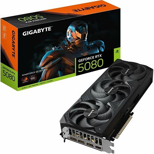 Gigabyte GV-N5080WF3OC-16GD Graphic Cards Gigabyte Nvidia Geforce Rtx 5080 Graphic Card - 16 Gb Gddr7 - 7680 X 4320 - 2.67 Ghz Core - 256 Bit  Gvn5080wf3oc16gd 889523048528