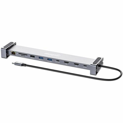 Manhattan 190398 Docking Stations Manhattan Usb-c Pd 10-in-1 Dual-hdmi Monitor Docking Station / Multiport Hub - For Notebook/monitor/ 766623190398