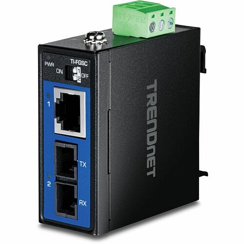 Trendnet TI-FGSC Transceivers/Media Converters Trendnet Hardened Industrial 1000base-lx Multi-mode Sc Fiber Media Converter (1km, 0.62mi.), Ti-fgsc Tifgsc 710931163186