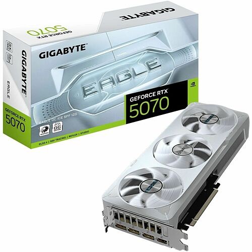 Gigabyte GV-N5070EAGLEOC ICE-12GD Graphic Cards Gigabyte Nvidia Geforce Rtx 5070 Graphic Card - 12 Gb Gddr7 - 7680 X 4320 - 2.59 Ghz Core - 192 Bit  Gvn5070eagleocice12gd 889523048429