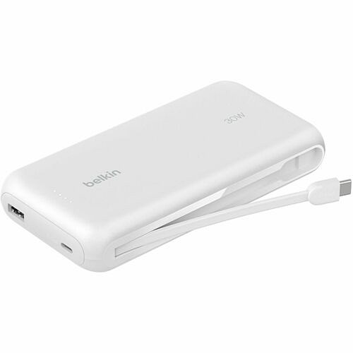 Belkin BPB024fqWH Power Banks Belkin 30w 2-port Power Bank W/ Integrated Usb-c Cable - 20k Mah - 1xusb-a, 1xusb-c - Portable Charg 745883898923